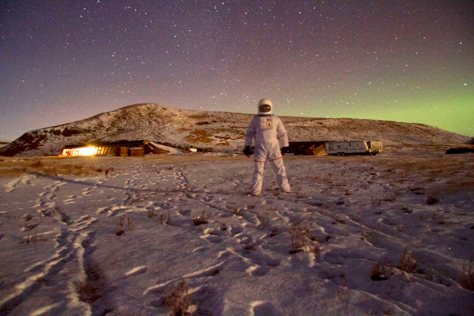 Visiting the Kinney Earthship, in the dead of winter on the Canadian prairie landscape north of Lethbridge, Alberta does invite comparisons with the lunar landscape! So much so it inspired photographer Steve Nagy to create this selfie in the middle of the night on a fine winter day. And in fact the number one question the Kinney's get about their Earthship is how does this passive solar heated home work when it's -30 degrees celsius.