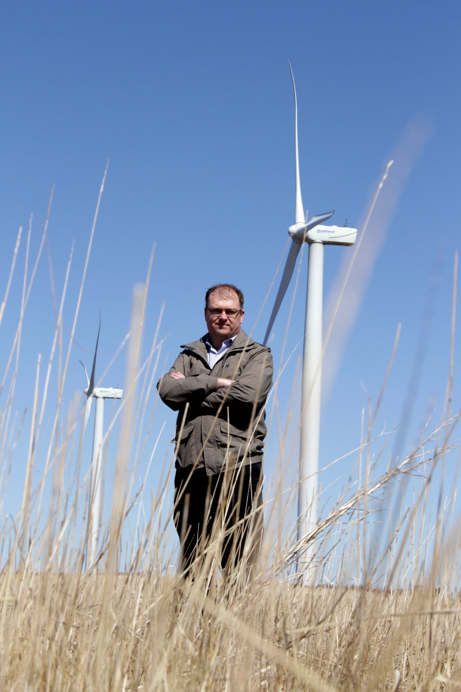 Scott Harper, the CEO of the Wind Energy Institute of Canada at North Cape on Prince Edward Island. The institute reinvented itself in 2005 adding it's own 10 megawatt wind farm to the research institute to fund their work and being real life experience to their research and work. Photo David Dodge, GreenEnergyFutures.ca