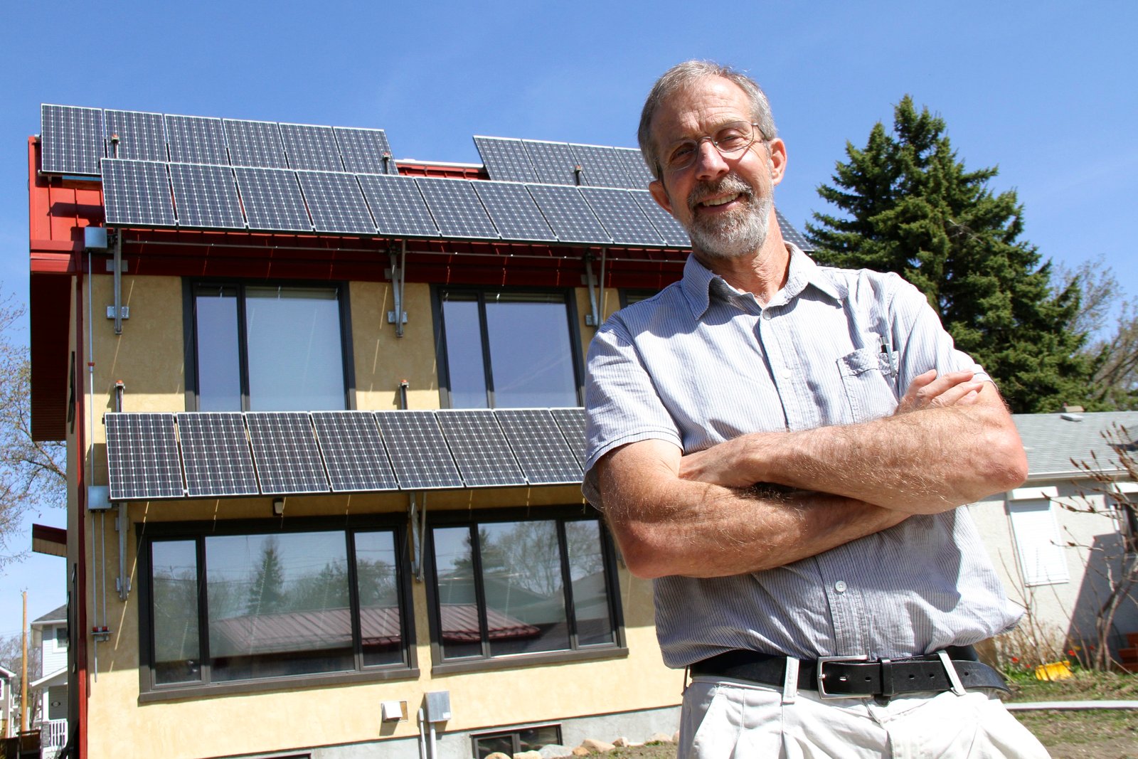 Peter Amerongen led the construction of the first net-zero home in Edmonton, Alberta and continues to lead innovation by specializing in the construction of net-zero homes. Photo David Dodge, GreenEnergyFutures.ca