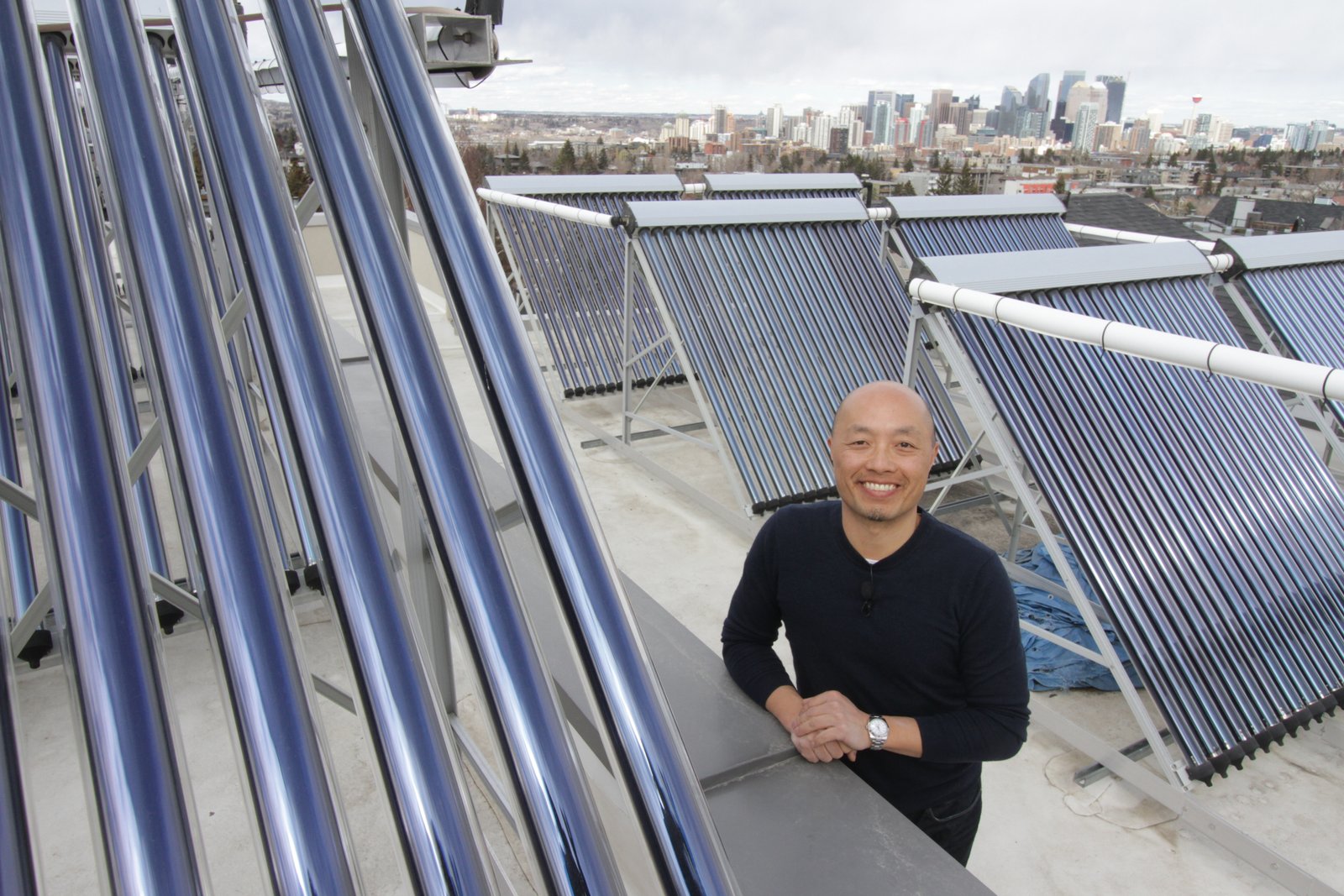 Ed Ma with solar thermal on his home