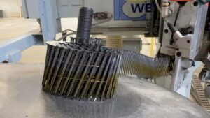 A coil of nails for the robotic nailer.