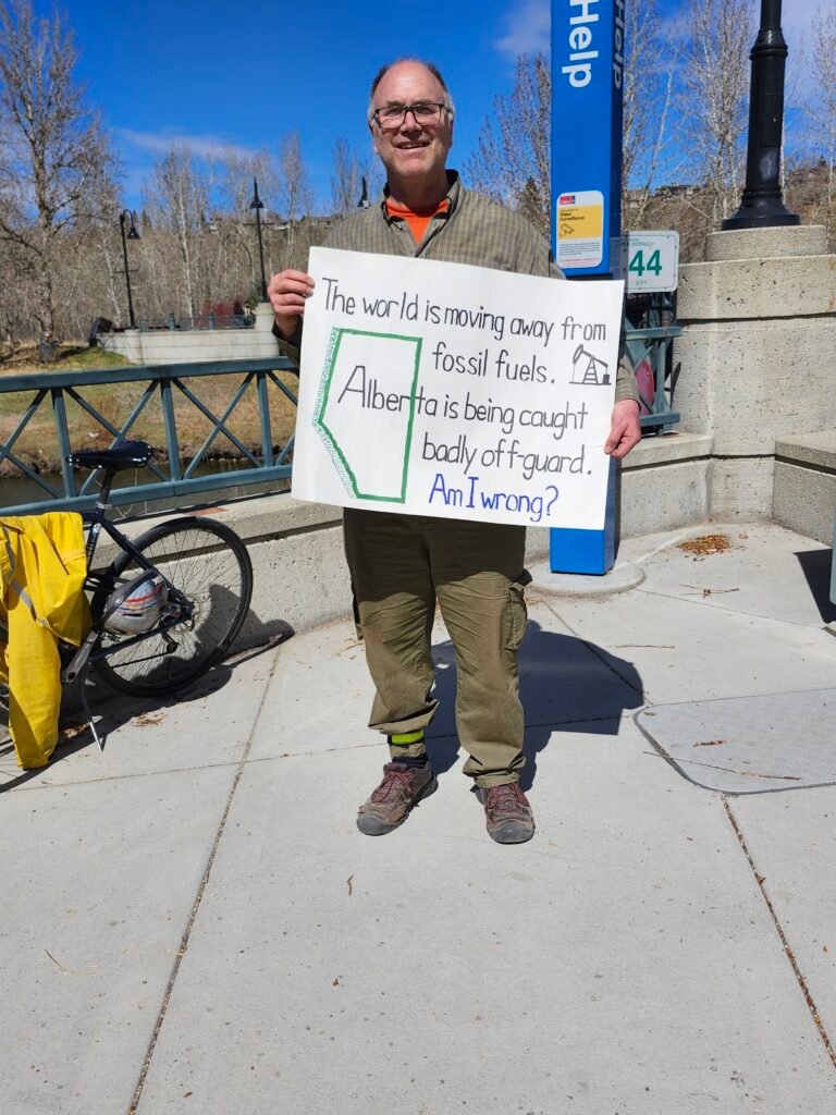 408. Calgary's Climate Change Sign Guy takes his message to the streets of Alberta's oil capital 4 28 April 18th