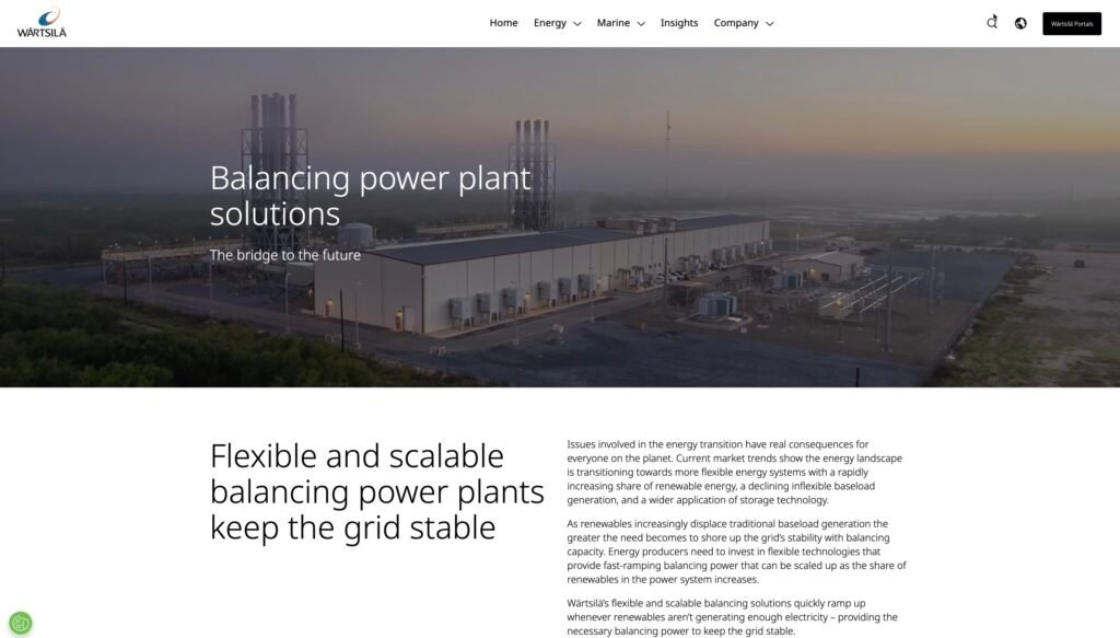Wartsila flexible power plant