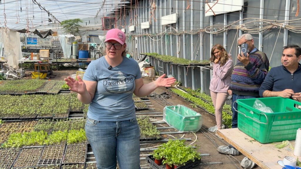 Dawn Buchert explains stuff in greenhouse2