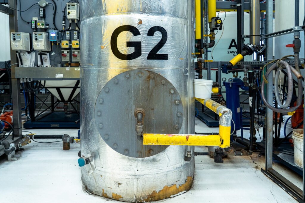 Consolidated Biofuels’ small biodiesel facility in Surrey, British Columbia, where waste oils and greases are converted into fuel.