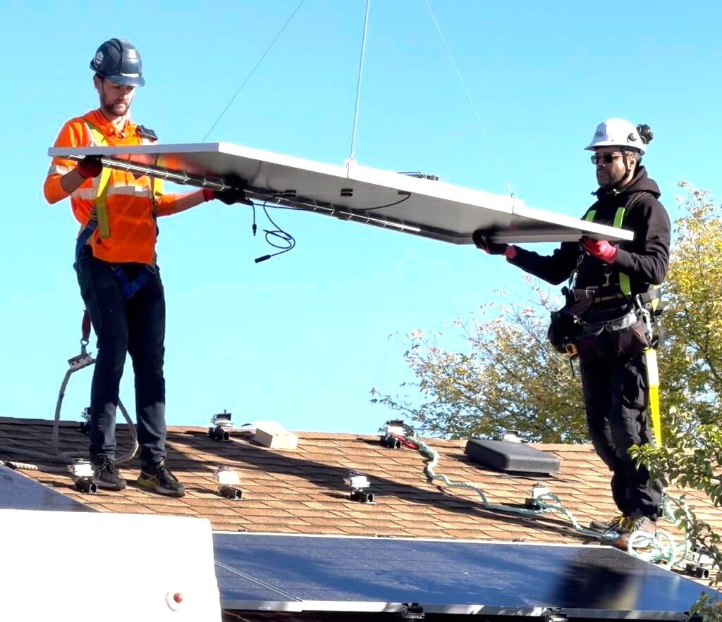 drone delivers solar to roof