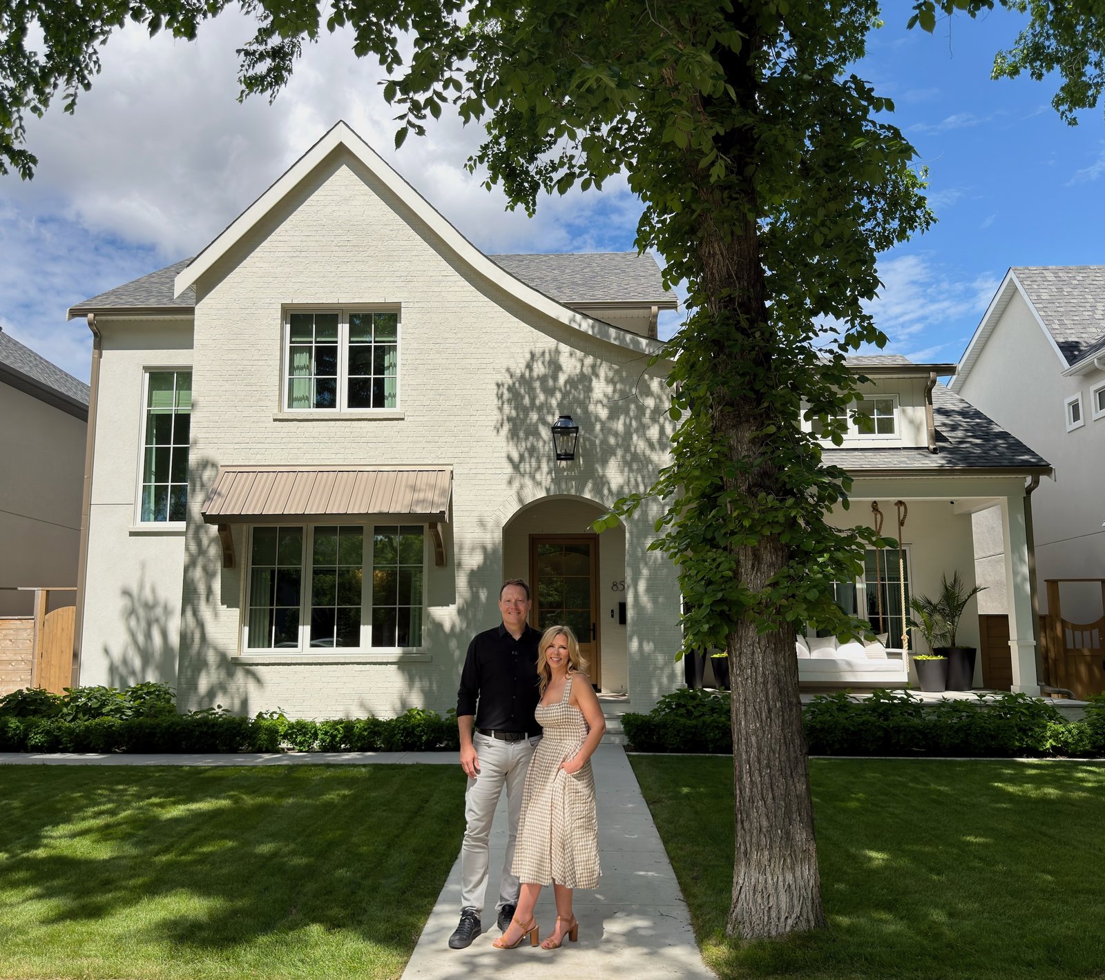 Andrew and Jilaire Wagner in front of their net zero ready dream home.