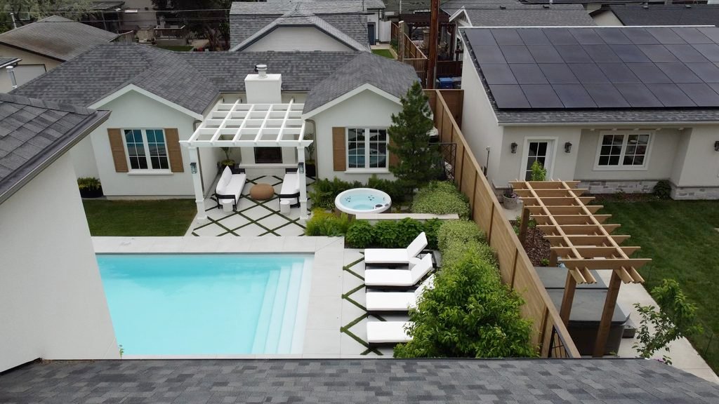 Solar on garage plus Andrews backyard pool